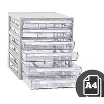 a4용지 사이즈 6칸서랍형 투명 서류정리 파일함 공간활용 회사비품 소품 책상수납 사무용품