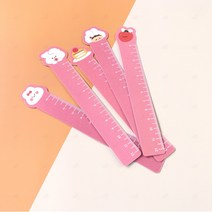 말랑한 눈금자 5P 다른 큐티 두꺼운 곡선 재질 휘어지는 캐릭터 12cm 귀여운 모양 책, C_퍼플