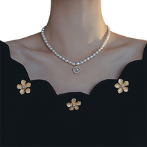 꽃소담 6mm 도금 담수진주 목걸이 천연진주초커 ZYA49