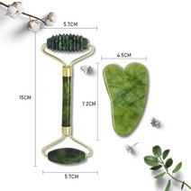 천연 비취 롤러 마사지도구 세트 얼굴 롤러 세트 페이셜 스킨 케어 뷰티 건강 마사지도구, 07 Set 3
