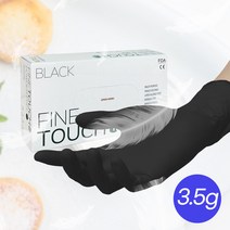 파인터치 핏 블랙 니트릴장갑 S 라텍스 일회용 쉐프 요리 미용 세차 장갑, 3.5g 1박스, 100매입