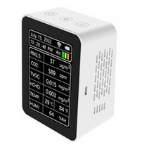 Tuya-Wifi 7 인 1 지능형 공기질 감지기 PM2.5 CO2 TVOC 온도 AQI, 한개옵션1, 01 White