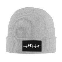 스키비니 군밤모자 남녀공용 푸들 하트비트 스컬리 비니 따뜻한 니트 힙합 성인 개 애호가 보넷 야외 스키 겨울, 2.Gray - Knit Hat