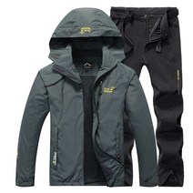 낚시복세트새로운 봄 가을 방수 방풍 낚시 의류 세트 다이와 얇은 후드 재킷 통기성 빠른 건조, 04 Gray Balck