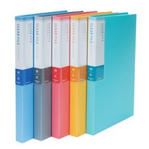 대흥)컬러클리어화일(F934 40매 분홍) 컷팅자 제본표지 자석 문구사무 클립