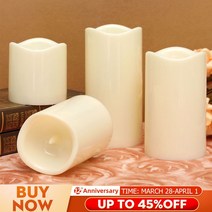 깜박임 불꽃없는 양초 배터리 작동 led tealight 야간 조명 램프 결혼식 생일 파티 크리스마스 홈 장식, 150mm