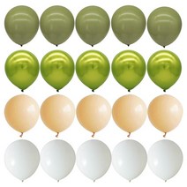 40pcs 10inch 아보카도 그린 스킨 컬러 라텍스 풍선 베이비 샤워 웨딩 장식 메탈릭 골드 글로브 생일 파티 용품, [02] B mix 40pcs 10inch