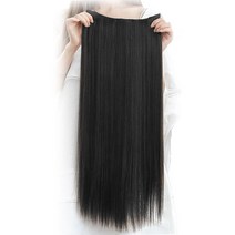 뿌이뿌이가발 헤어피스 붙임머리 부분가발 1P 생머리, 60cm, 블랙, 60cm