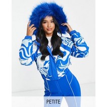 ASOS 4505 블루 스월 프린트가 있는 쁘띠 스키복