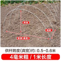 새로운 작은 아치 브래킷 야채 창고 기둥 분야 단열 FRP 단단한 유리 섬유 농업 묘목, 20개, 두께 4mm - 길이 1m