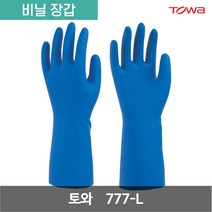 토와 비니스타 마린 두꺼운타입 비닐 장갑 777-L 블루 L 1켤레, 1개