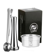 닥터커피 템퍼 부속 부품 커피 캡슐 용 스테인레스 스틸 금속 재사용 가능 에스프레소 포인트 머신용 바구니 필터 브루어 만들기, plum