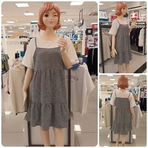 [에꼴리에] 22년 여름 핫신상! **고품질 레이어드 체크 원피스~** 많은 주니어 여아용 심플 단정하며 시원하고 편안하며 세련된 소녀취향의 체크 티어드 레이어드 원피스
