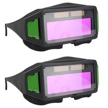보안경산업용보호안경 자동 변광 용접안경 용접안경용접고글 파노라마 용접의 신기술 눈 보호/안전/실용 전기용접/디바이스용접/아르곤아크용접/가스용접에 적합, 2개세트(로켓직구)