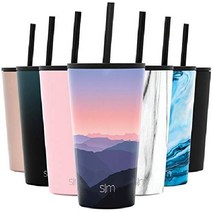 Simple Modern 텀블러 / 빨대 뚜껑 + 플립 뚜껑 / 예쁜 여행용 텀블러, 16온스, 패턴  알펜글로우