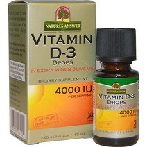 멀티비타민 Natures Answer Platinum Vitamin D3 4000 IU Supplement Liquid Drop 0.5 Ounce - 2 per case. | I, 5