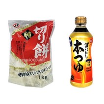 마루호 키리모찌 싱글팩 1kg + 기꼬만 혼쯔유 코이다시 500ml, 1set