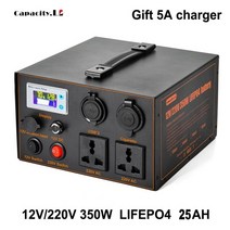 파워 스테이션 뱅크 Lifepo4 배터리 40ah 25ah 인버터 AC220v350w 리튬 야외 캠핑 에너지 12v 50h, 15.lifepo4 25AH - 12V-AU