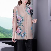백화점 퀄리티 플리츠 주름 가디건 체형커버 고급스러운 꽃무늬