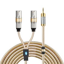 HiFi 미니 잭 3.5mm 2 XLR 3 핀 오디오 케이블 PC 헤드폰 앰프 MP3 믹싱 콘솔 듀얼 xlr에서 3.5 1M 2M M 5M 8M 10M, 01 Black_07 12m, [01] Black