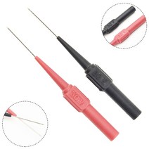 10pcs 절연 피어싱 바늘 비파괴 멀티 미터 테스트 프로브 측정 장치 바나나 플러그 용 적색/흑색 30V, [02] 2pcs, 02 2pcs