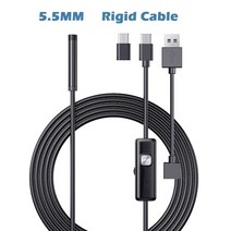 스마트폰 내시경 카메라 수도 탐지기 안드로이드 7mm 5.5mm 미니 렌즈 3in1 type-c otg 마이크로 usb 방수 자동차 검사 samsung huawei, 1m, 5.5mm 리지드 케이블