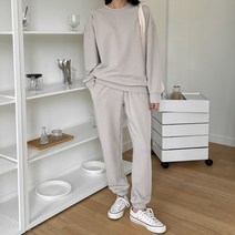 [오버나인] 여성 데일리 링클 리버플 조거 세트