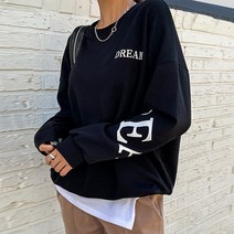 [나크21] (55~120) 사이드 레터링 볼륨핏 기모 맨투맨 KO14-T-32