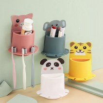 벨로유니 동물 캐릭터 칫솔걸이 4종. J후크 컵 걸이 증정, 판다