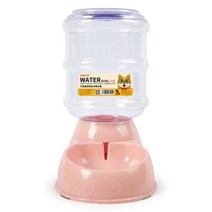 개 자동 급식기 플라스틱 물병 고양이 먹이 및 식수, 워터핑크