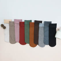 데일리 패션 겨울 여성 기모 양말 골지 보온 중목양말 10컬러