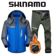 SHLNAMO 자켓 바지 여름낚시복 우의 내피 고어텍스 두껍고 따뜻한 플리스 낚시 의류 남자용 플러스 사이즈 반사 등산 의류 겨울 107029, 2XL, 파란색 3