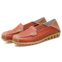 여성로퍼 여성로퍼구두 BeckyWalk신상품 여름 플러스 사이즈 가죽 신발 여성 컷 아웃 모카신 봄 플랫 슈즈 캐주얼 발레 WSH2681