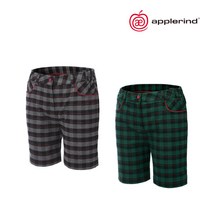 애플라인드 AL 애플라인드 여성 체크 4부 골프반바지 AFSWPT02