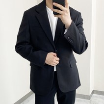 데일트 남자 캐주얼 오버핏 블레이저 싱글 자켓