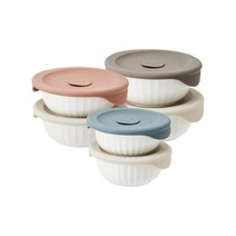 락앤락 [본사]락앤락 바로한끼 도자기 밥용기 6종 세트(250mlx2+ 355mlx2+450mlx2)
