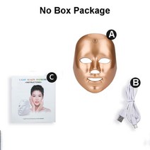 usb 충전 7 색 led 마스크 레드 라이트 테라피 face surgical spa facial led photon mask for face care beauty acne tre, g 버블 패키지지 골드