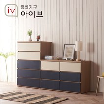 장인가구 유니코 이오스 서랍장 세트(1200 빅와이드 3단+800 5단), 단일옵션