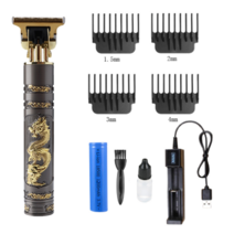 high grade professional hair clipper man dragon pattern original t9 machine haircut machine for bear, 블랙 드래곤