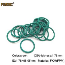 가스켓녹색 FKM o 링 ID1.78mm ~ 98.05mm 두께/CS 내유성 산 및 알칼리 씰링 개스킷 FPM o-링, 22 ID11.2x1.78mm  10pcs