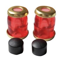 GHSHOP 4 팩 연약한 PU 스케이트보드 트럭 투관 실린더 부속품 15x15mm, 레드 골든
