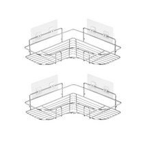 BAILEMO 무타공 접착식 올스텐 코너선반 2P, 1세트
