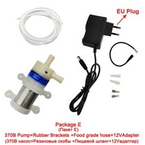 12v dc 소형 370 워터 펌프 dc 모터 저소음 대형 물 흐름 0.4-1.2lmin 마시는 미니 klc 다이어프램 진공 펌프, 370b 패키지 e, 2m 식품 등급 호스