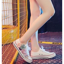 슈바이영 자체제작 플라워 장식 여성 러블리 컨버스 스니커즈 화이트