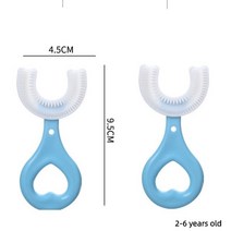 360 도 U자형 아기 칫솔 실리콘 구강 관리 청소, 7.BlueA 2pcs