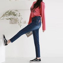 블랙진 여자청바지 9부 하이라이즈