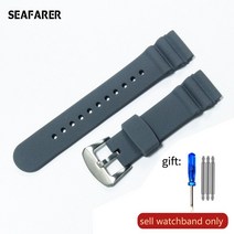 세이코 다이버 스쿠버 시계 밴드 용 22MM 고무 스트랩 프로스펙스 SKX007 손목 마린 마스터, 02 Grey-steel_01 22mm