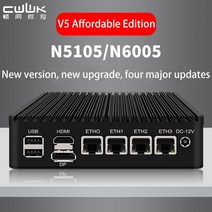 미니 PC 업그레이드 i226-V N5105/N6005 V5 소프트 호스트 PVE/ESXI 팬리스 에너지 절약 저렴한 에디션. 주식용 컴퓨터 호환, N6005-i226-V5, 16G RAM 256G SSD
