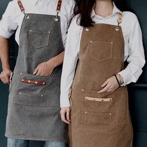 하이에이프런 카페 데님 캔버스 공방 바리스타 앞치마 방수앞치마 99종 컬러로고인쇄, 선택4.워싱엔젤링(시멘그레이), 1개