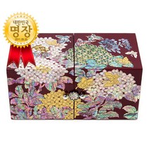 [박씨상방] 고급칠기쌍합(적대)수국 금박 비밀보석함 (대한민국 명장 김용관작품)